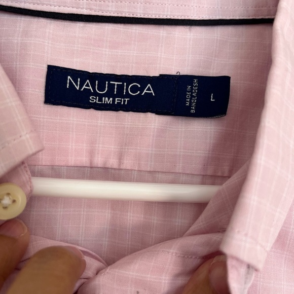 Nautica Pink Casual Button Down Shirt - Picture 6 of 14